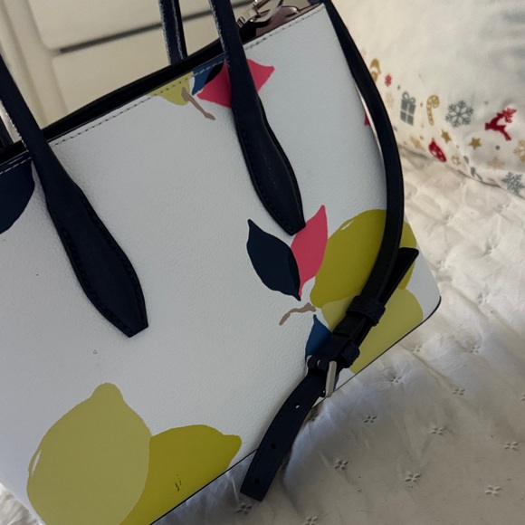 Kate Spade White Satchel with Bold Floral Accents - Picture 4 of 6